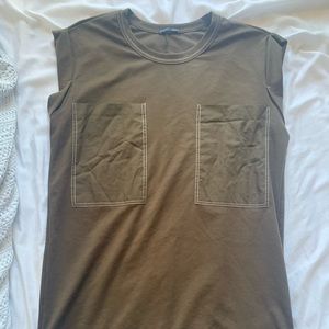 Zara Olive Green Shirt Dress (Medium)